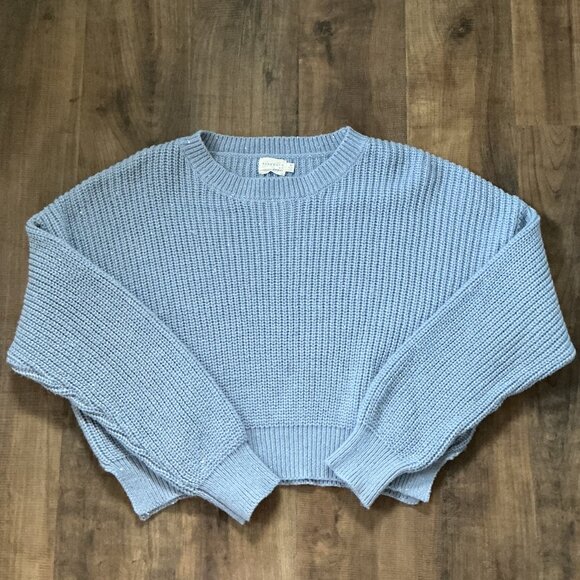 Dreamers by Debut Blue Sequin Knit Sweater Medium - Picture 1 of 5
